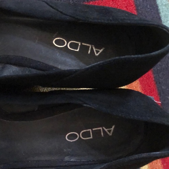 Aldo 9.5 wedges .  Suede top with glitter heel. - Picture 5 of 6